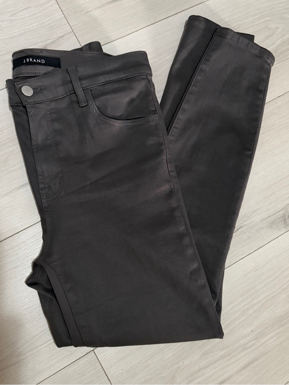 J Brand Alana High Rise Crop Skinny Jeans Light Coated Chrome 28 NWT